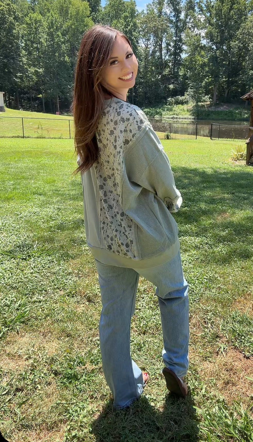 Sage Me Floral Pullover