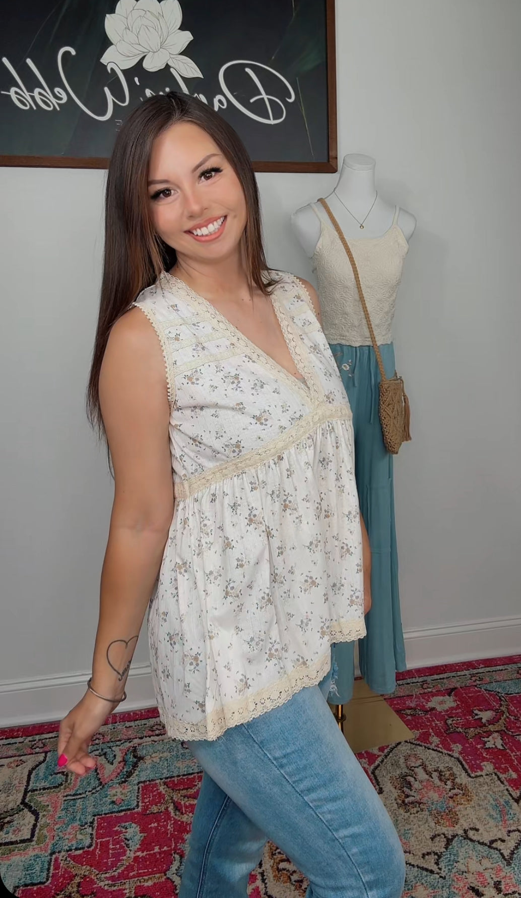 Just A Neutral Floral Girl Top (POL)