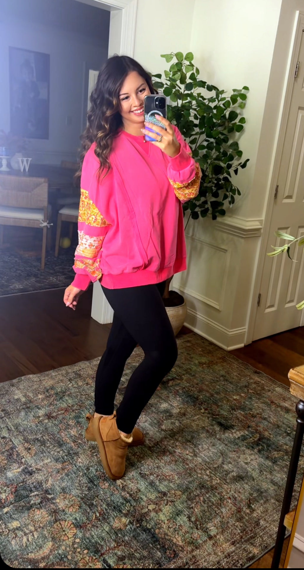 Mixed Prints Floral Pullover (2 Color)
