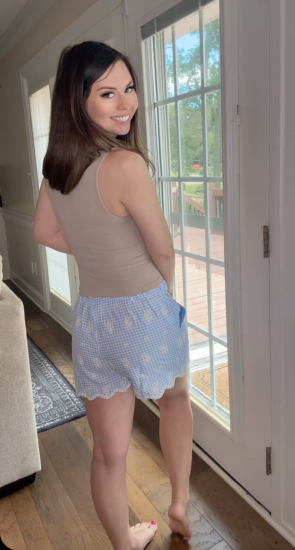 Embroidered Shorts (Blue)