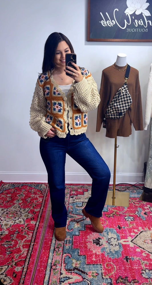 Granny Squares Crochet Cardigan