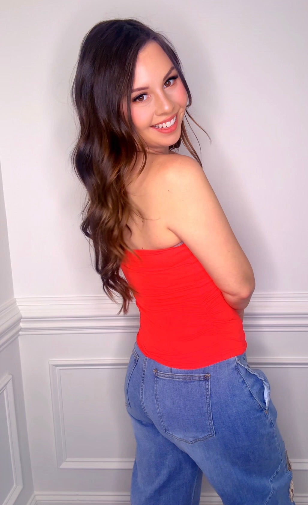 Wishlist Red Strapless Top