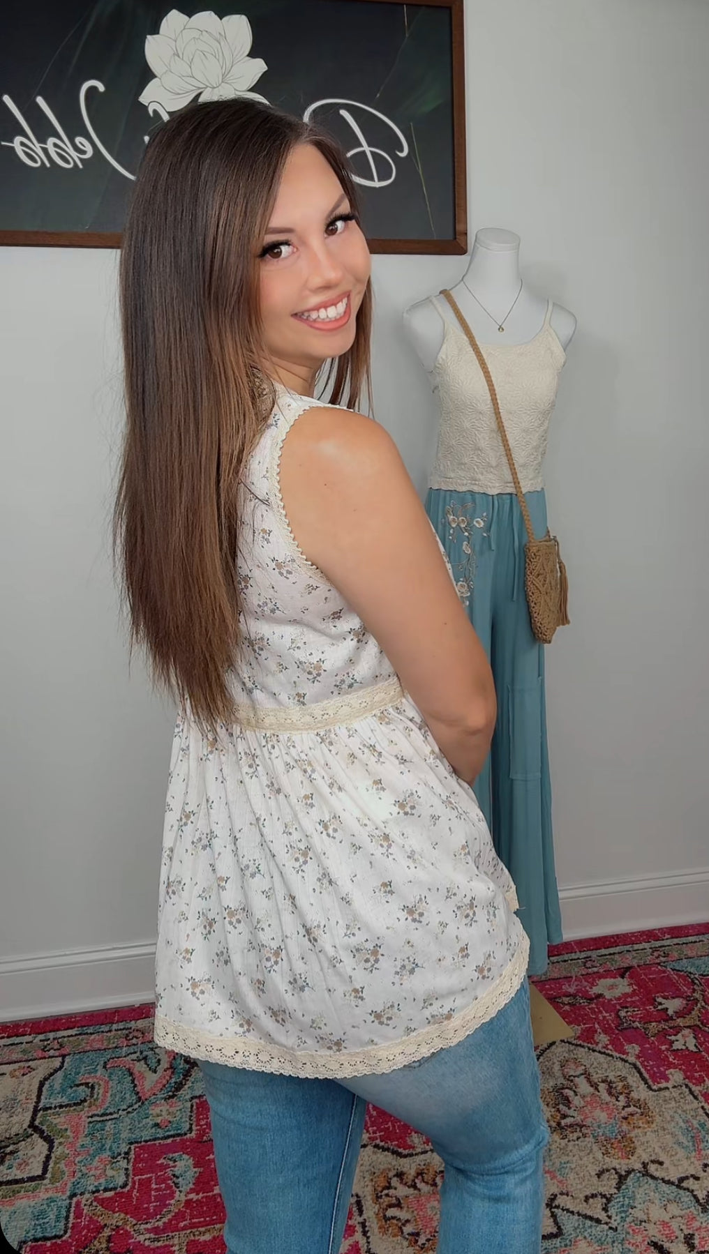Just A Neutral Floral Girl Top (POL)