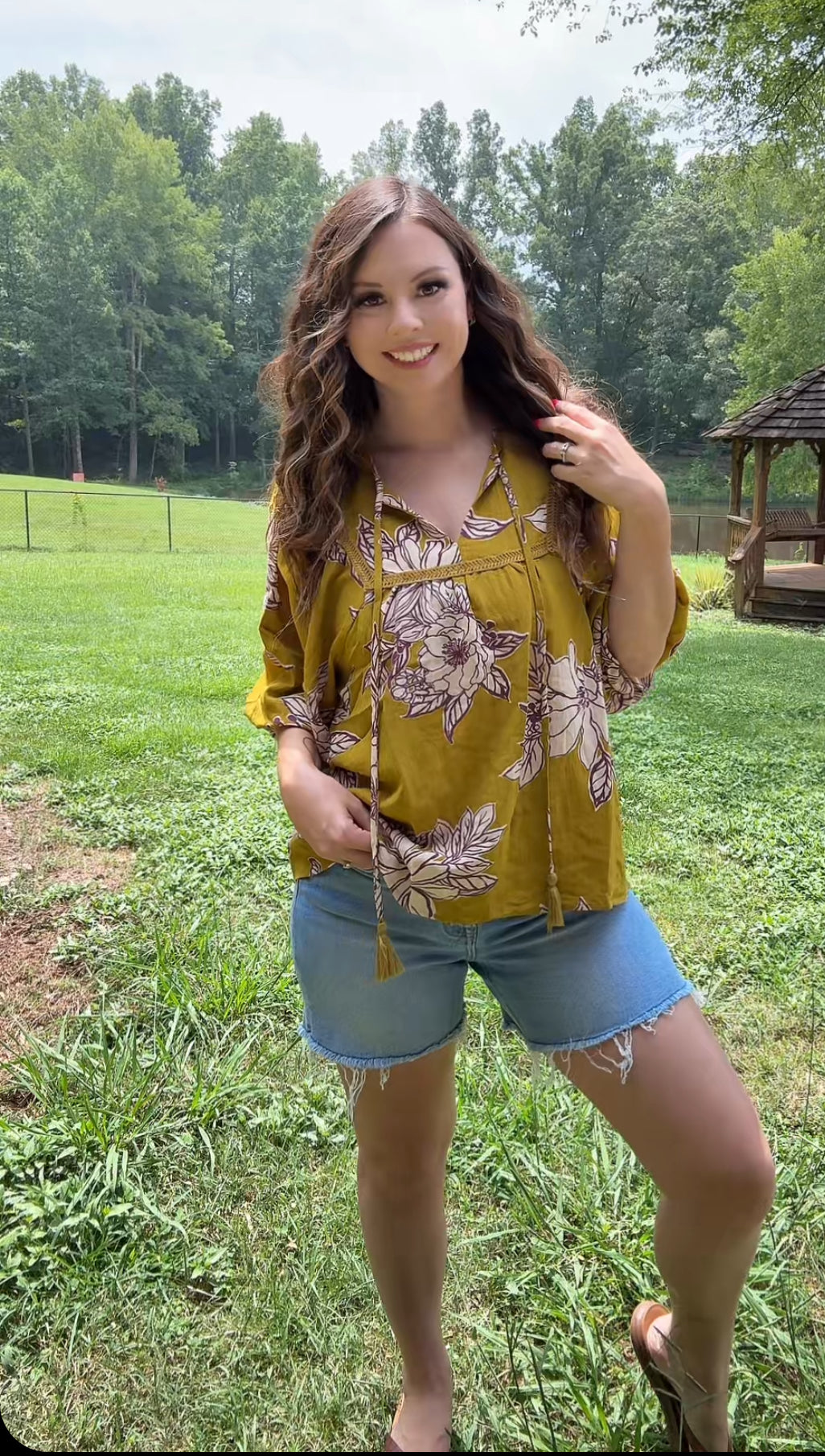 Floral My Fall Top (Mustard)