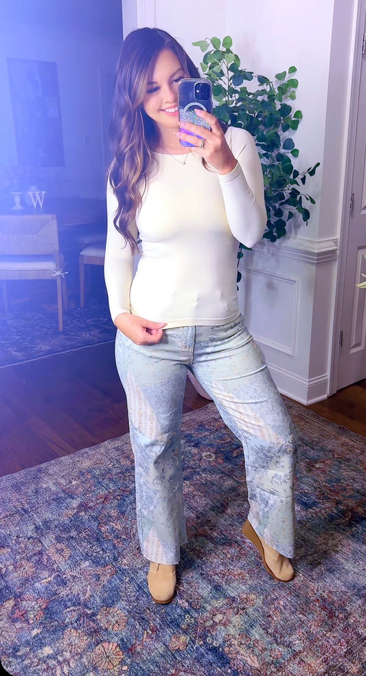 The Floral Staight Jeans