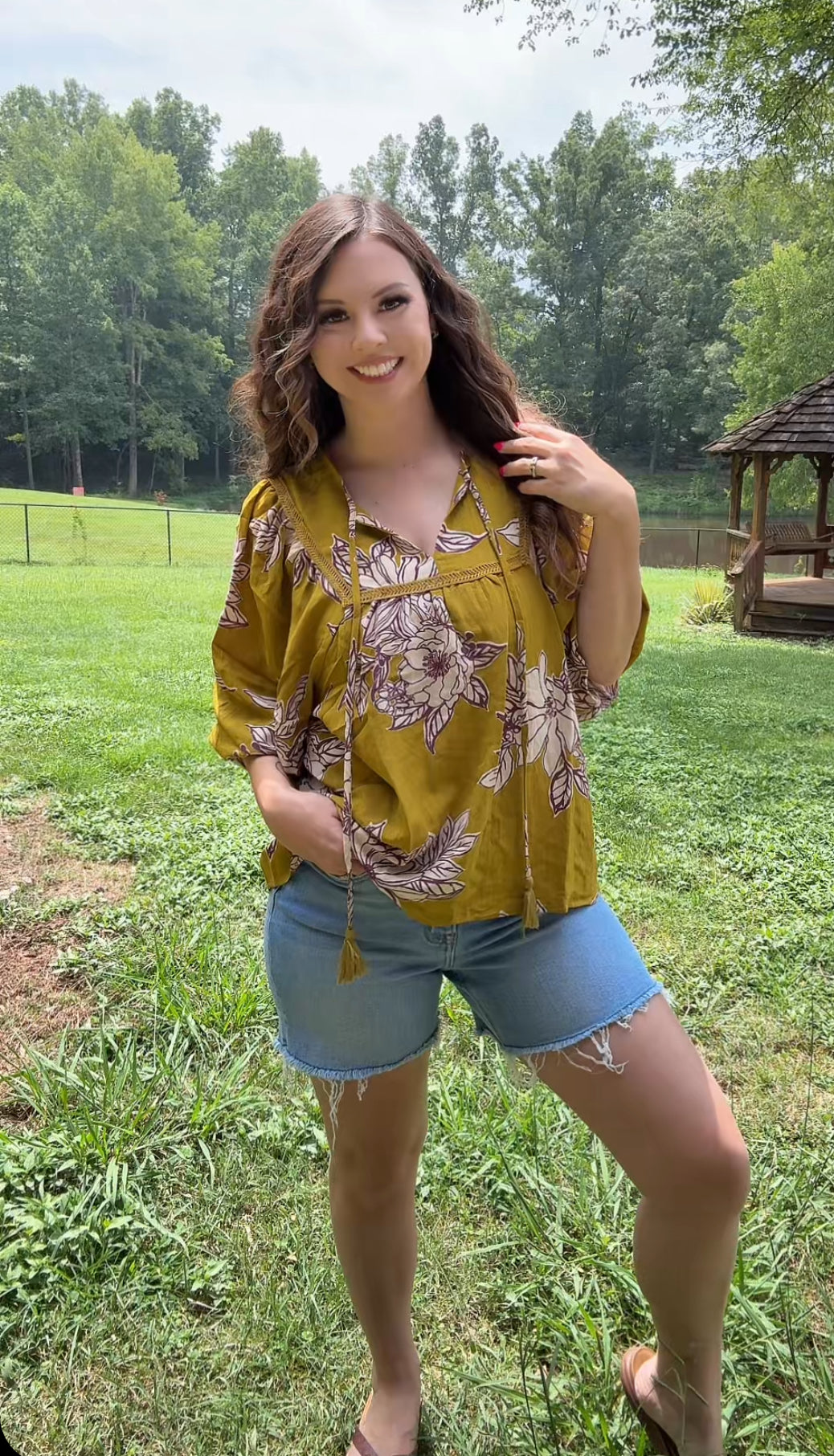 Floral My Fall Top (Mustard)