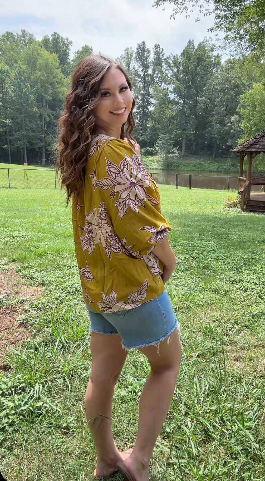 Floral My Fall Top (Mustard)