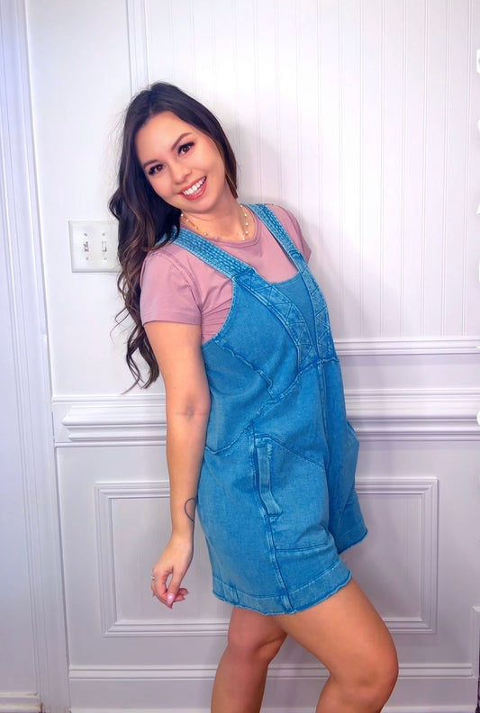 MINERAL WASHED TERRY SHORT ROMPER (2 colors)