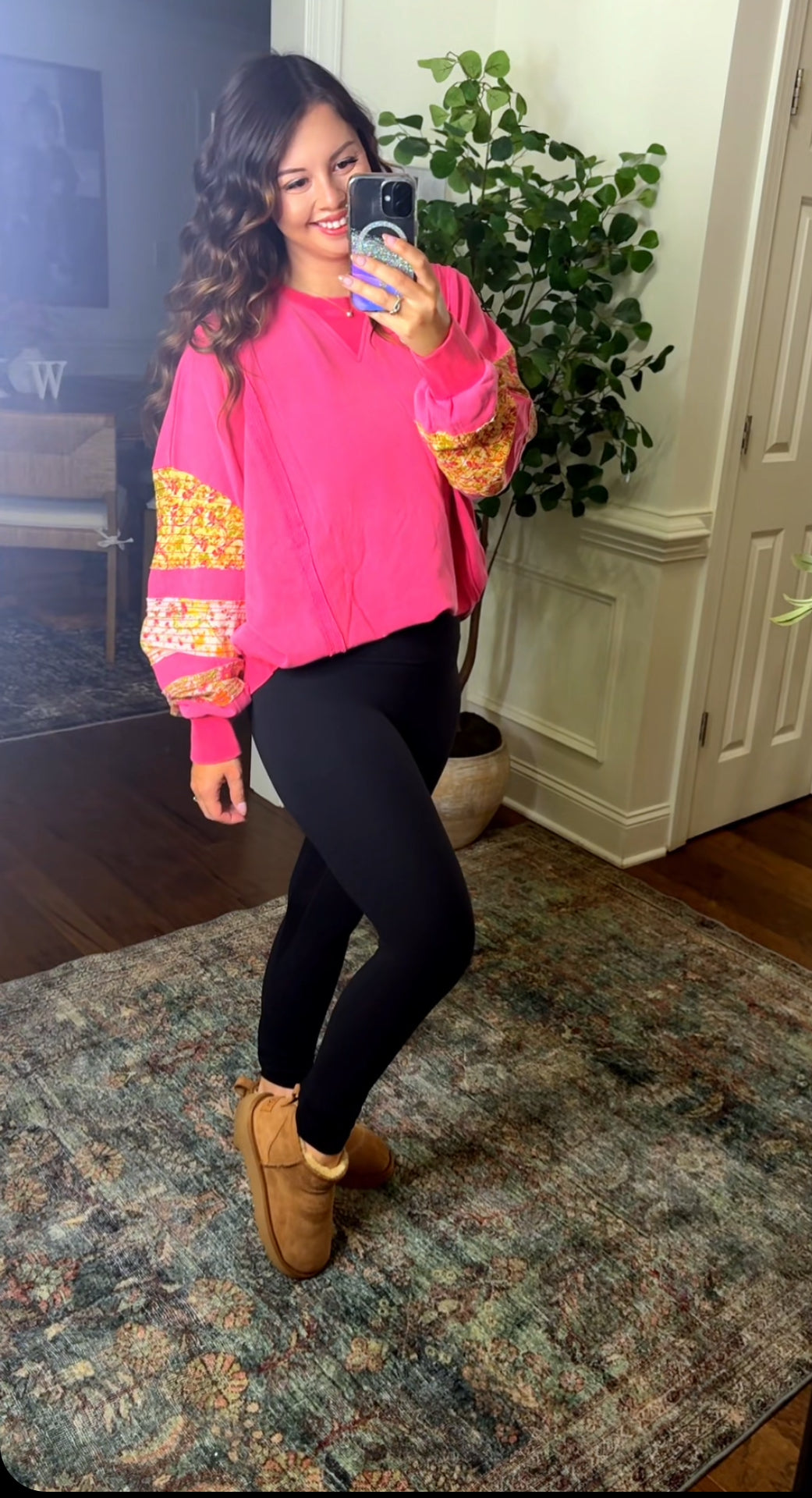 Mixed Prints Floral Pullover (2 Color)