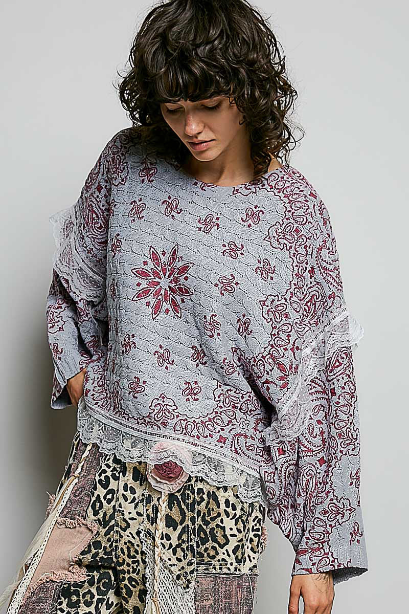 Vintage Lace Paisley Top- POL