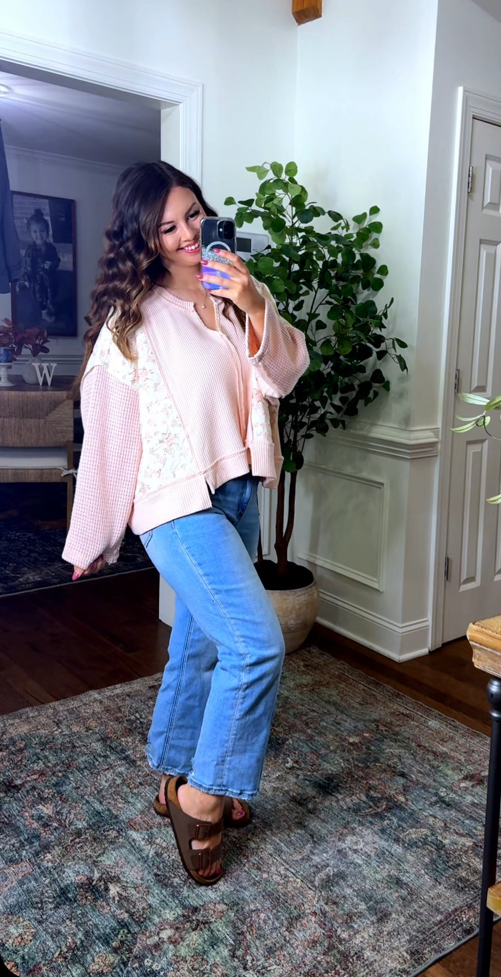 The Quilted Floral POL Top (2 Colors)