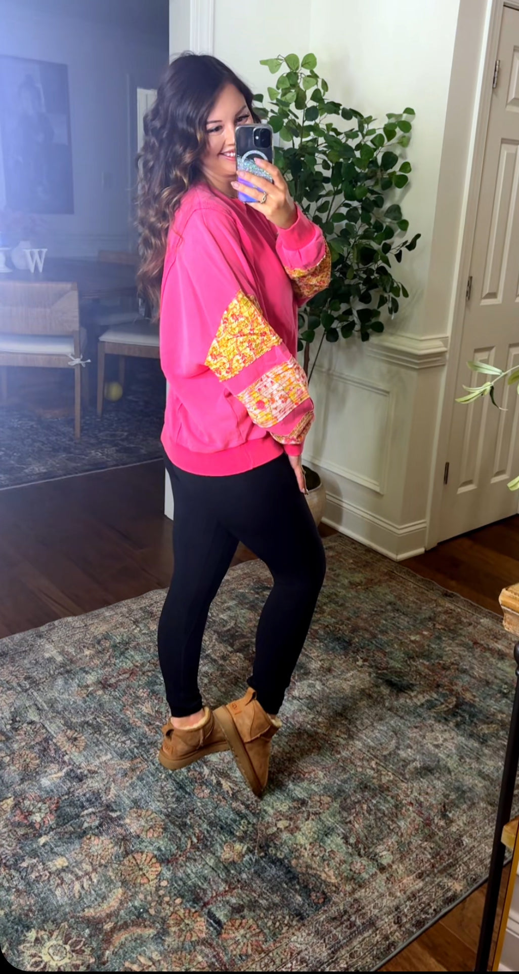 Mixed Prints Floral Pullover (2 Color)