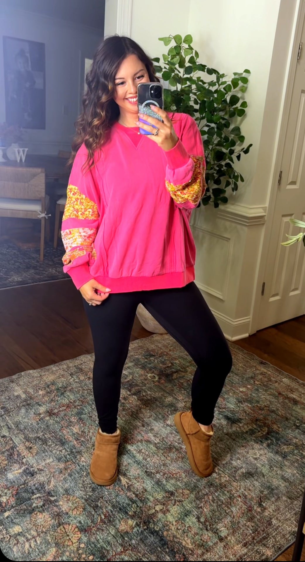 Mixed Prints Floral Pullover (2 Color)