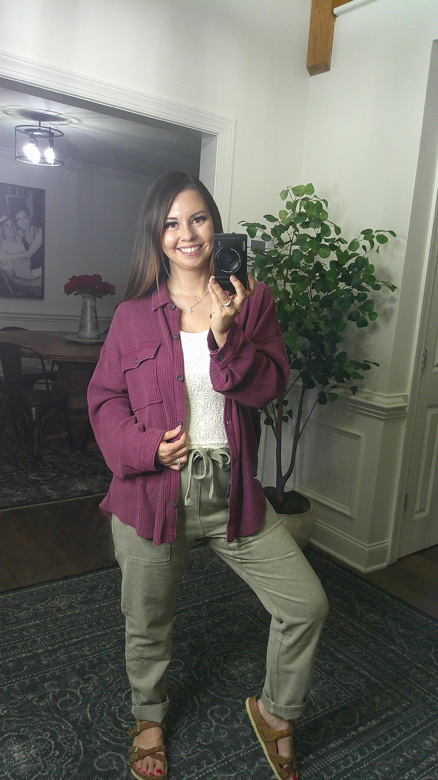 Your Go To Button Up (Black Cherry)