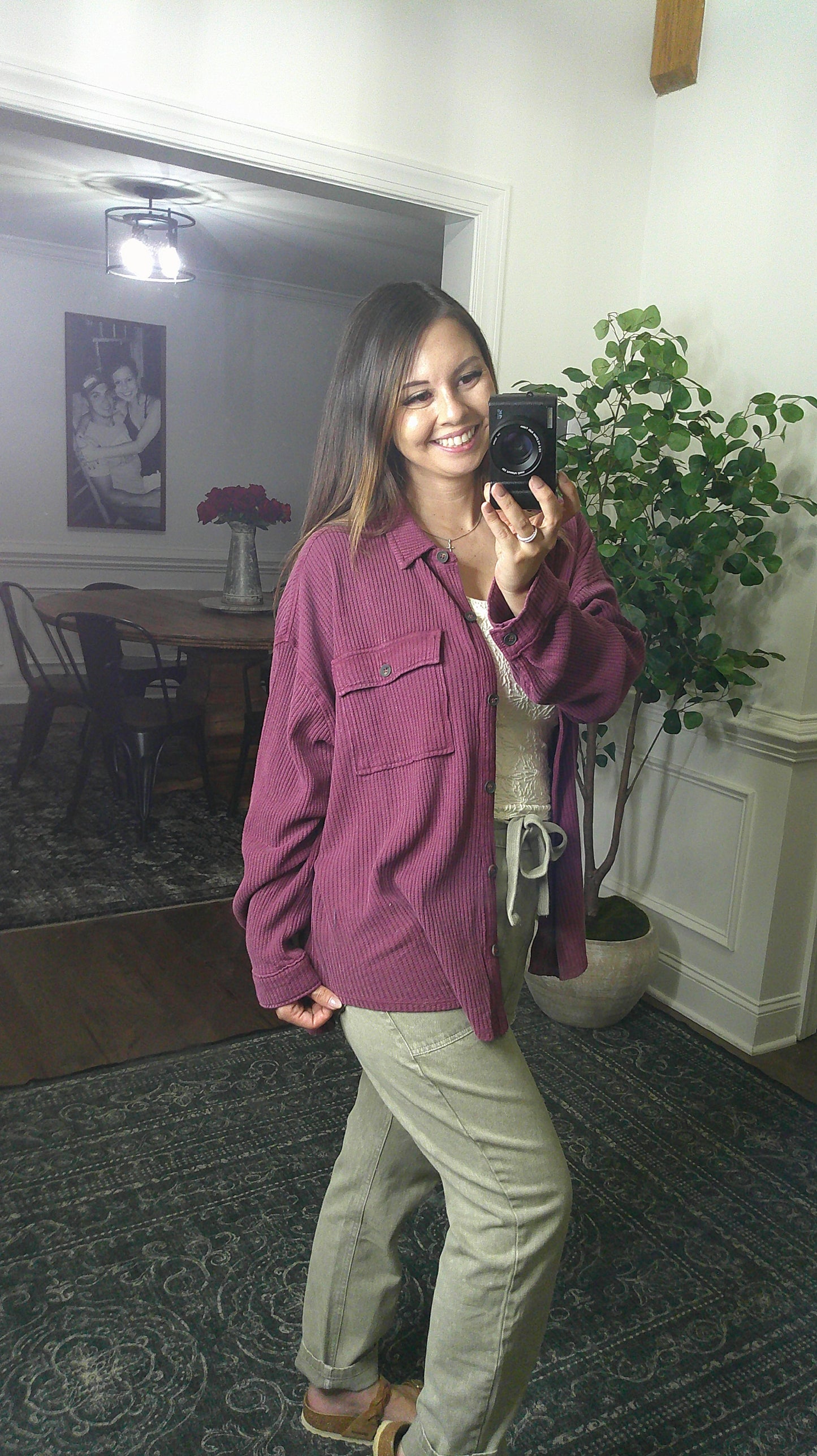 Your Go To Button Up (Black Cherry)