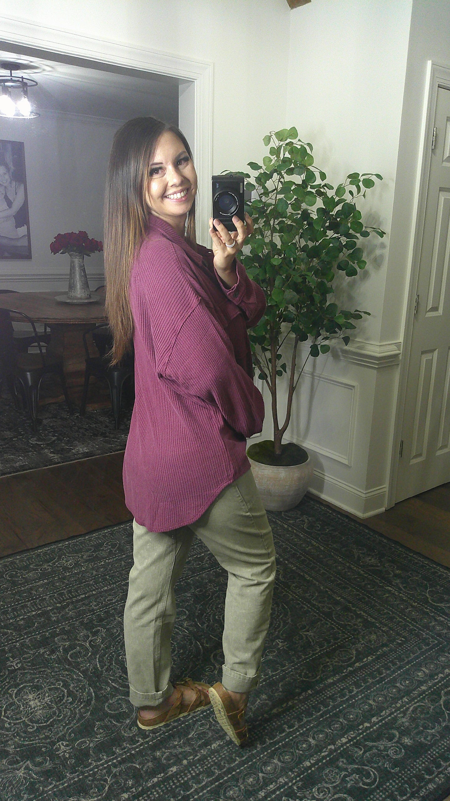 Your Go To Button Up (Black Cherry)