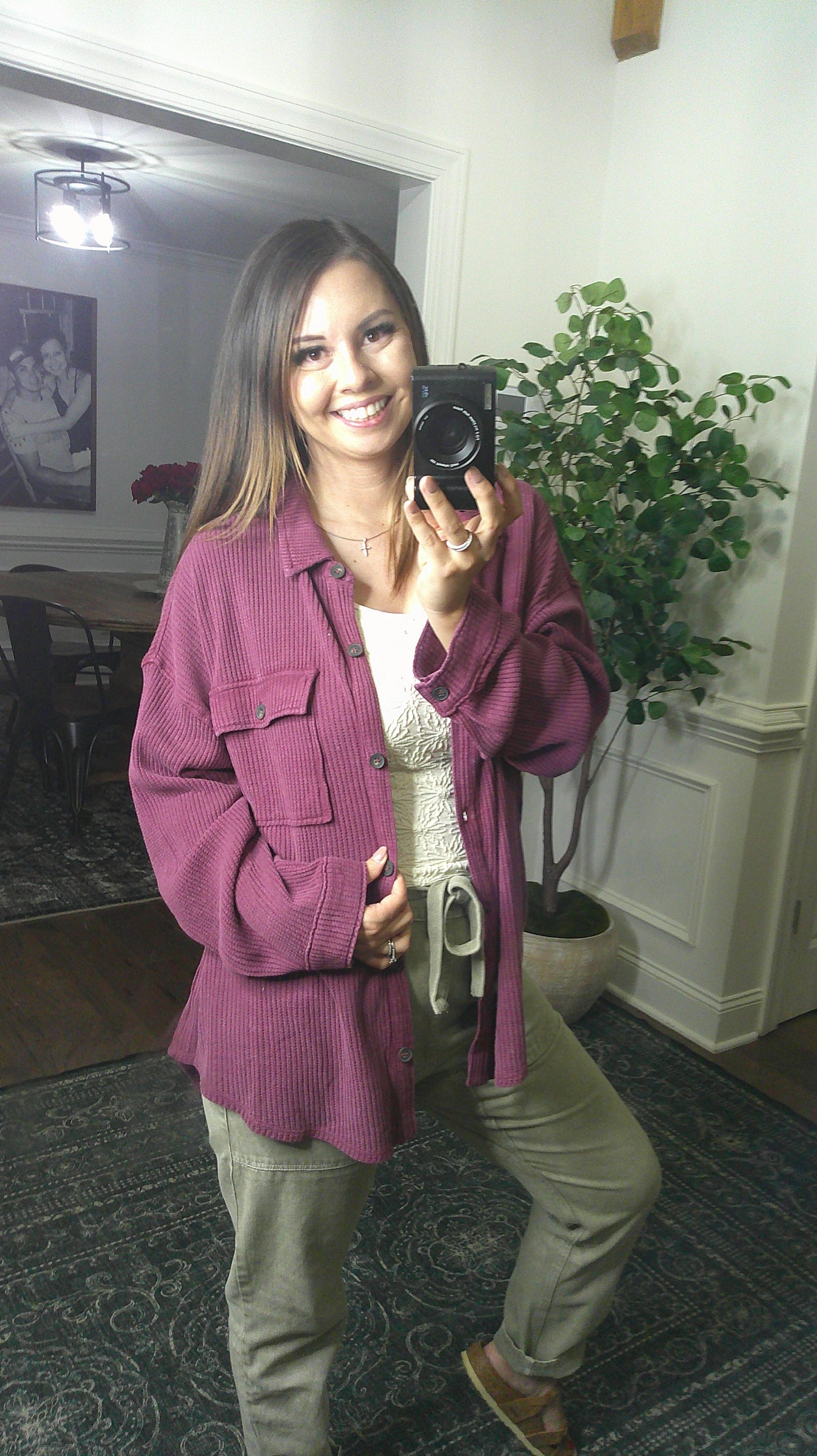 Your Go To Button Up (Black Cherry)