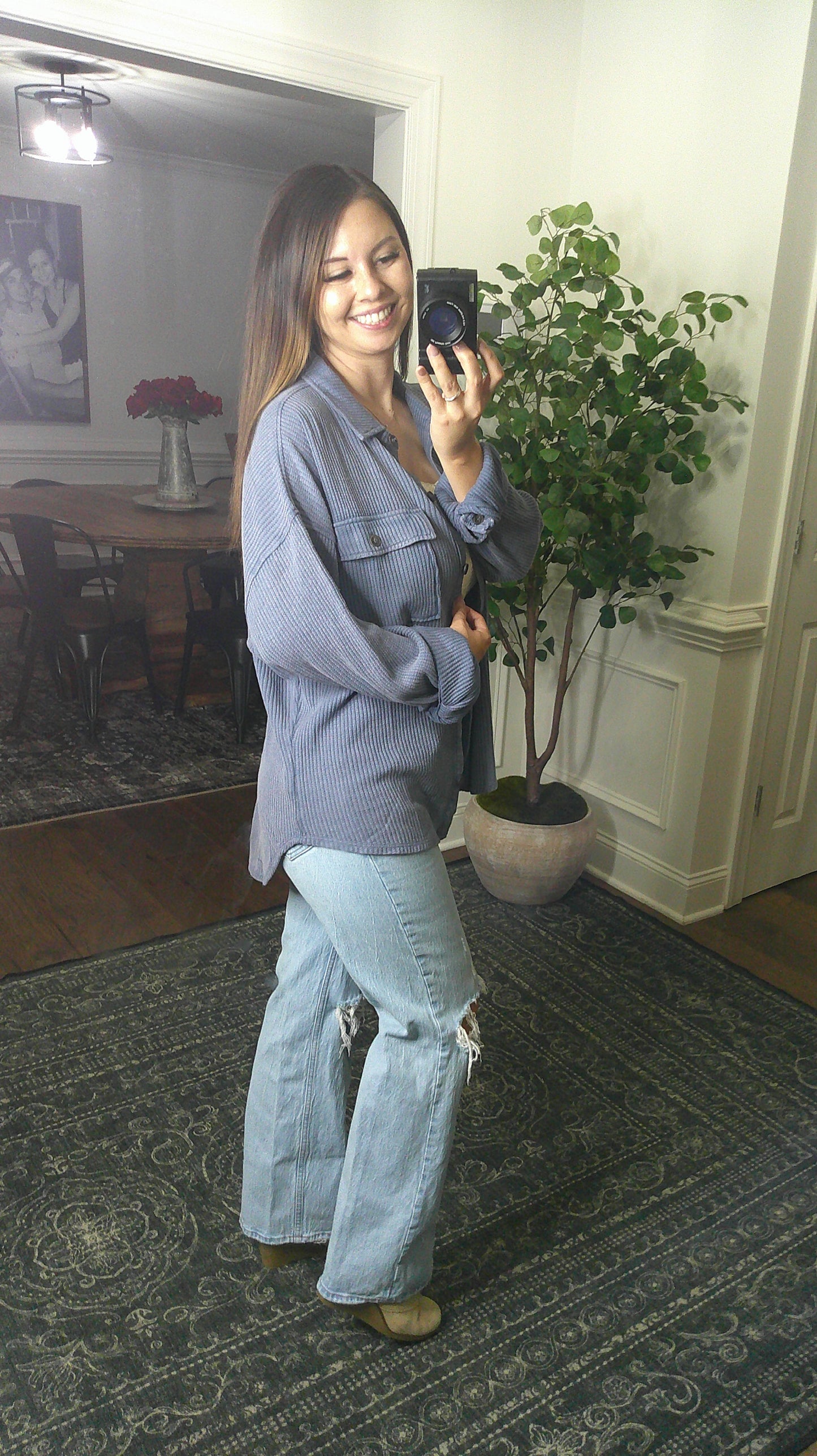 Your Go To Button Up (Dusty Navy)