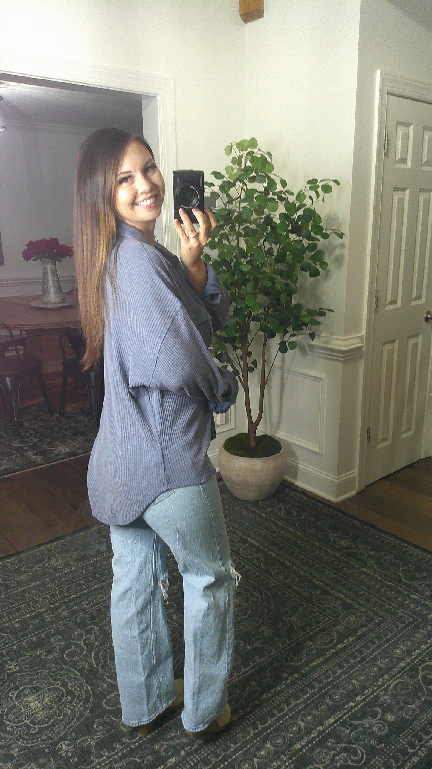 Your Go To Button Up (Dusty Navy)