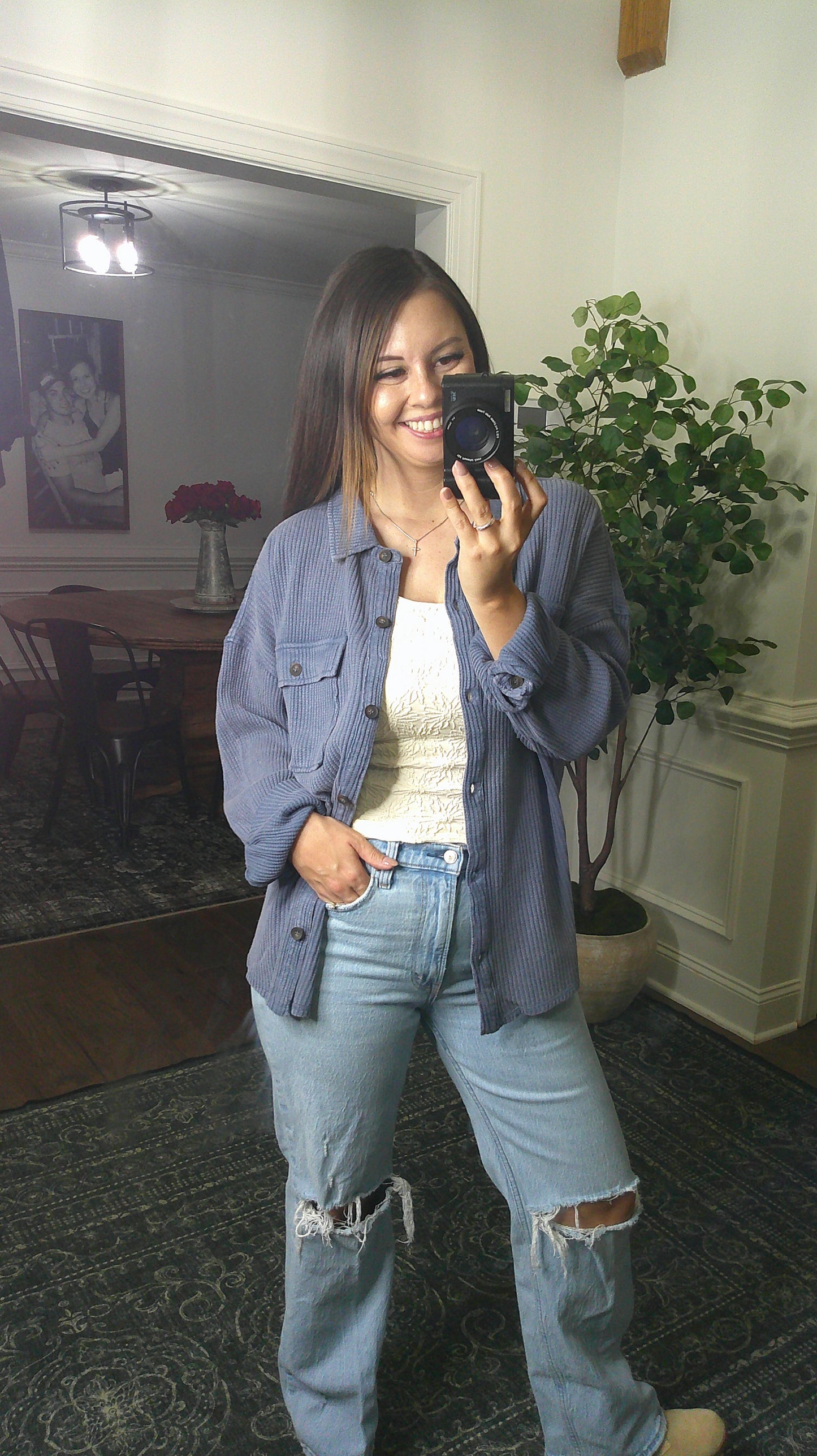 Your Go To Button Up (Dusty Navy)