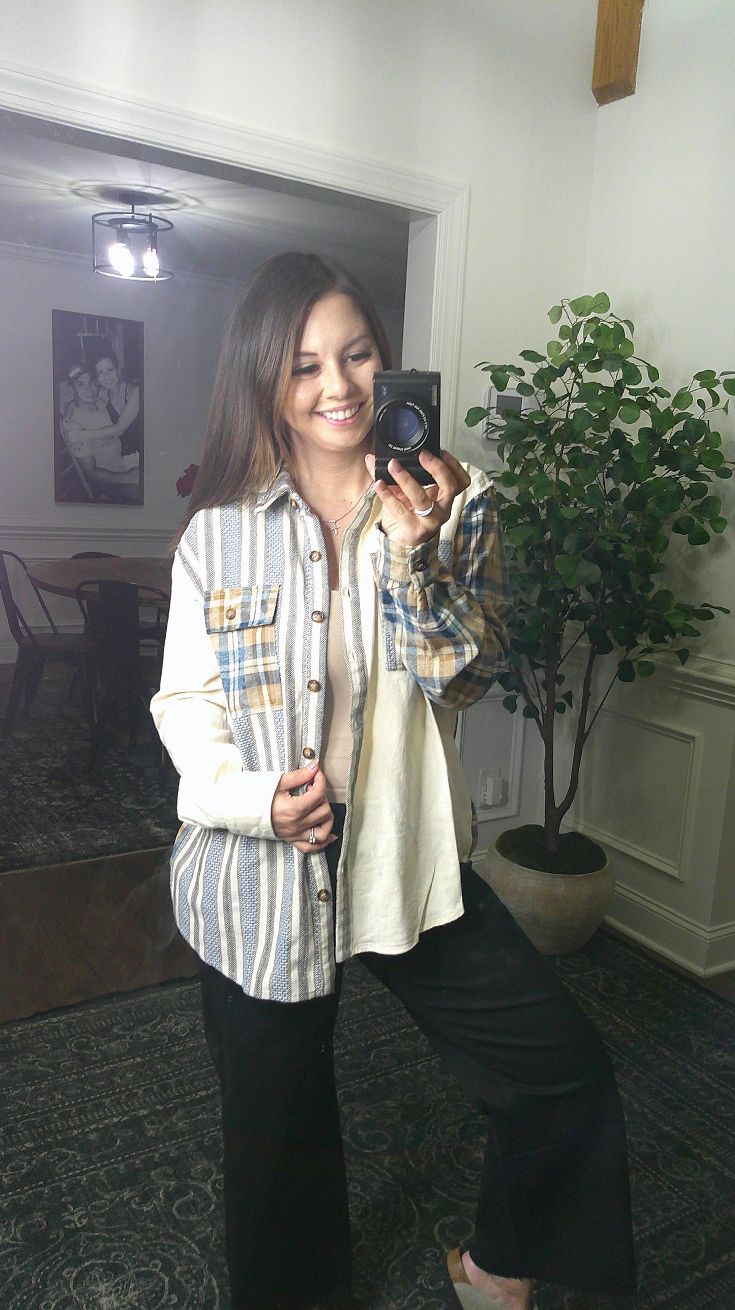 A Star Above Neutral Button Up (Easel)