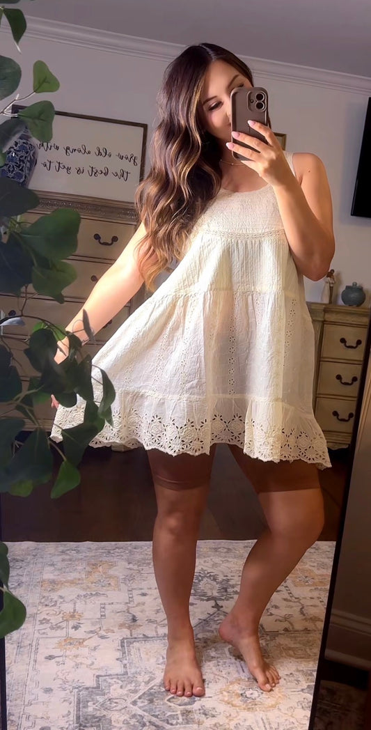POL Eyelet Mini Dress