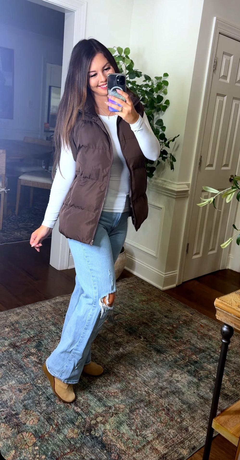 Fall Brown Puffer Vest