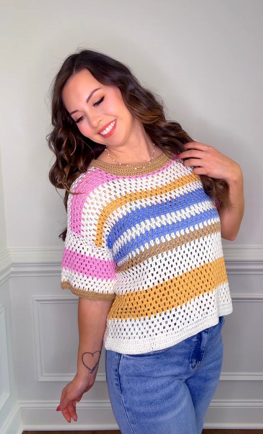 Multi Colored Crochet Top