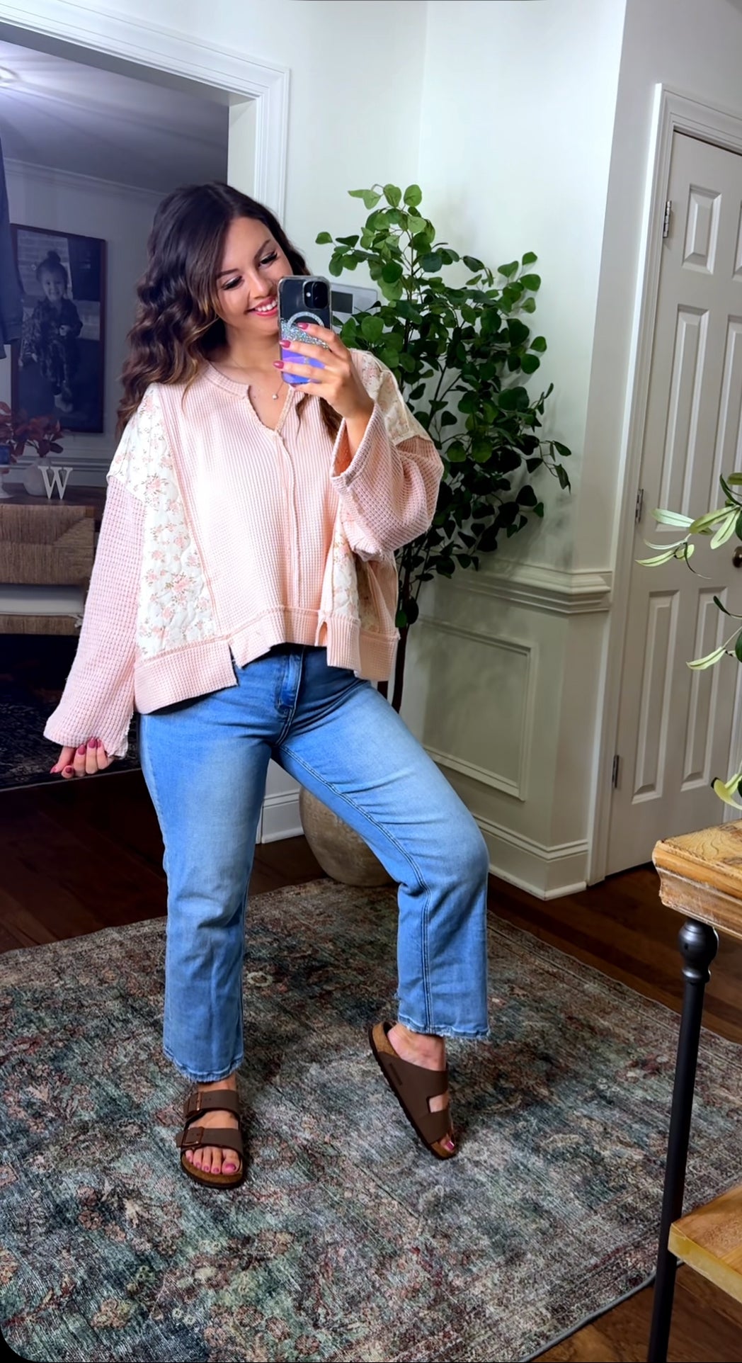 The Quilted Floral POL Top (2 Colors)