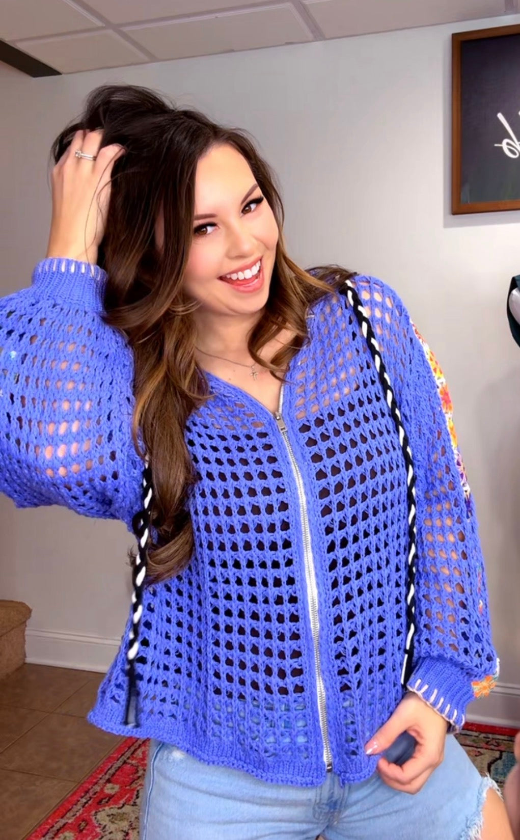 Periwinkle Crochet Jacket
