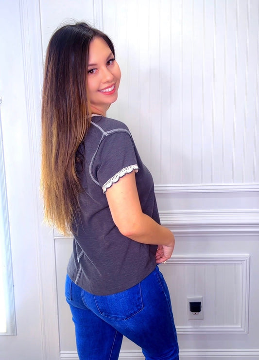 Lace Trimmed POL Top