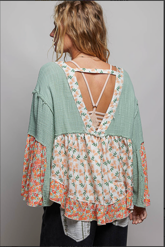 Sage Floral Cardigan