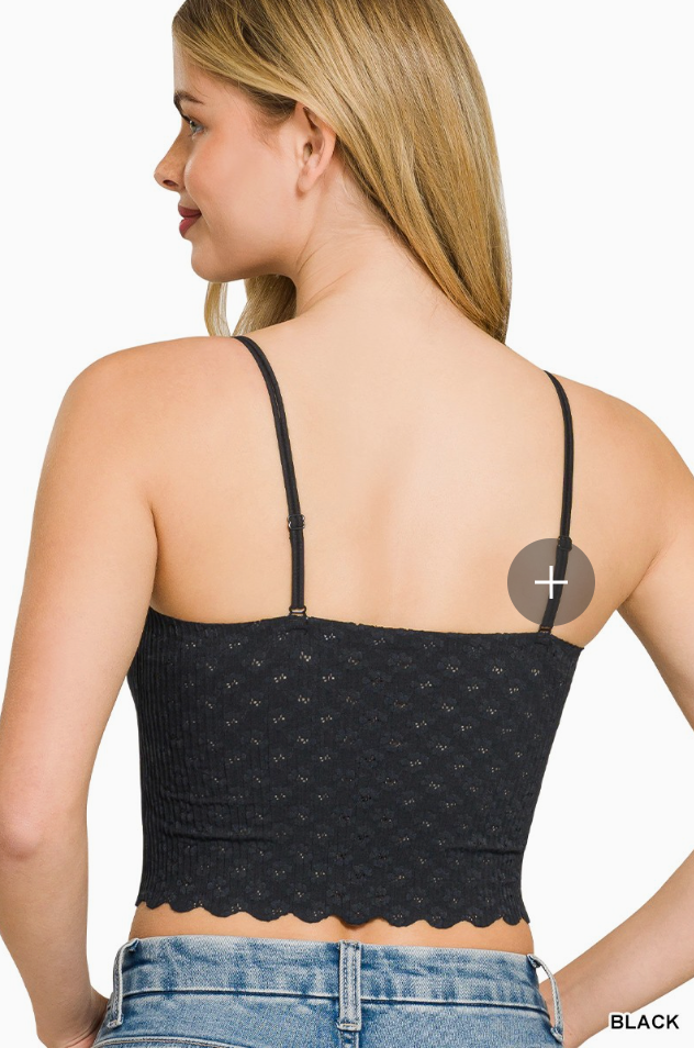 Zenana Seamless Lace Bralette With Bra Pads