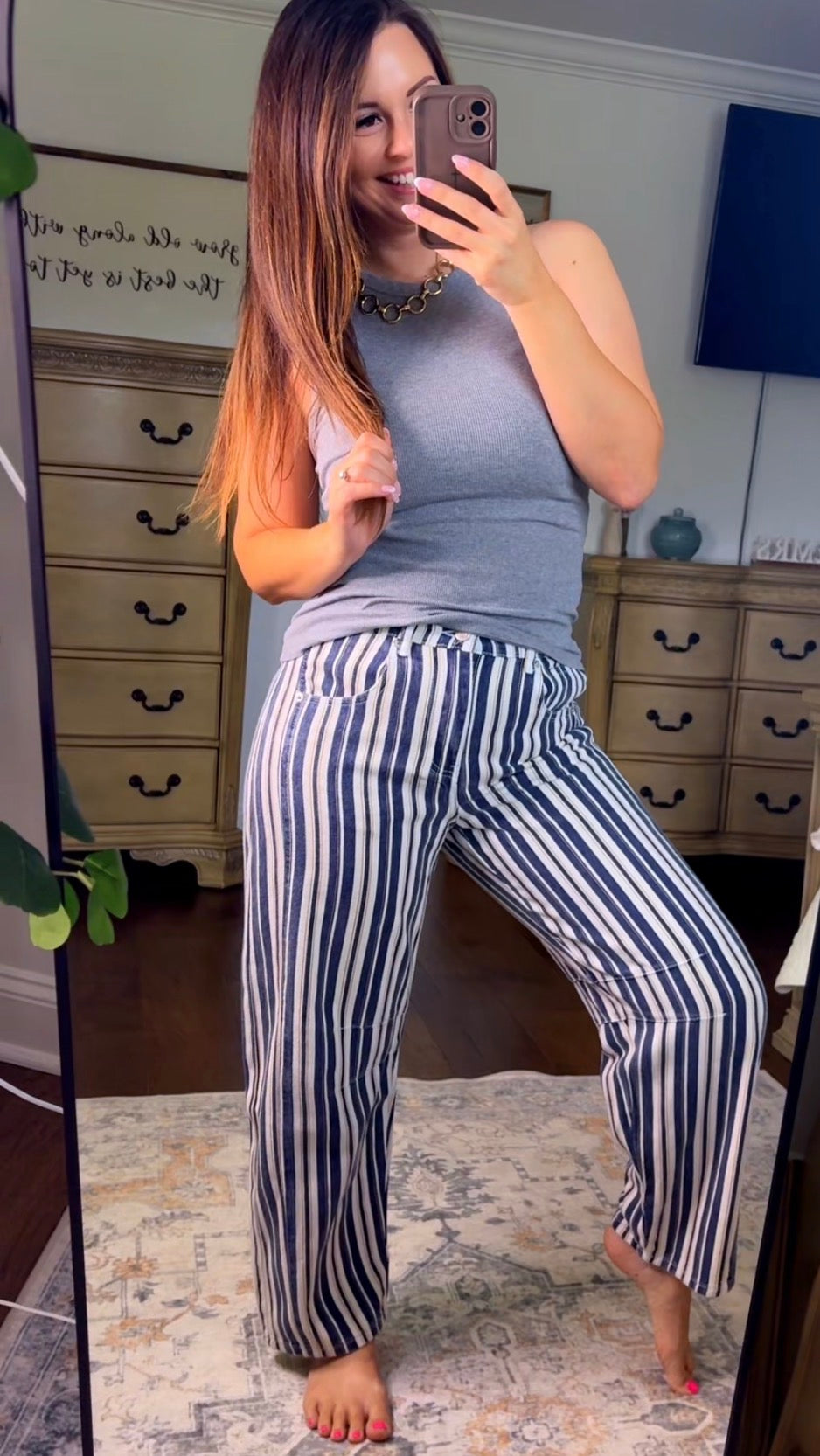 Coastal Barrel Stripe Pants Aaron & Amber