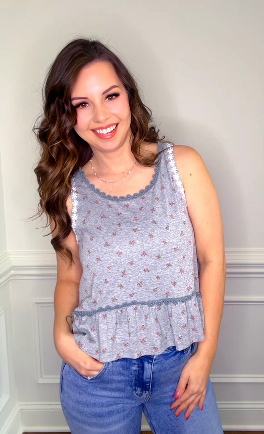 Delicate Floral Pattern Tank