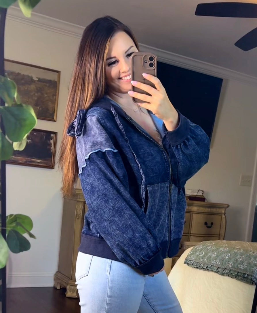 POL Washed Terry Knit Jacket (2 colors)
