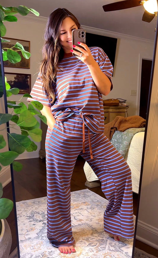 Things Between Brown and Blue Stripe Set