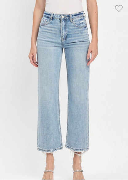 90's High Rise Slim Wide Denim Jeans