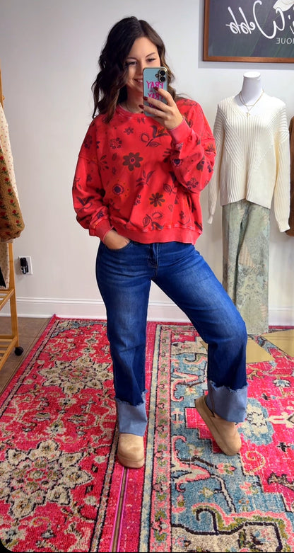 Fall Floral Pullover