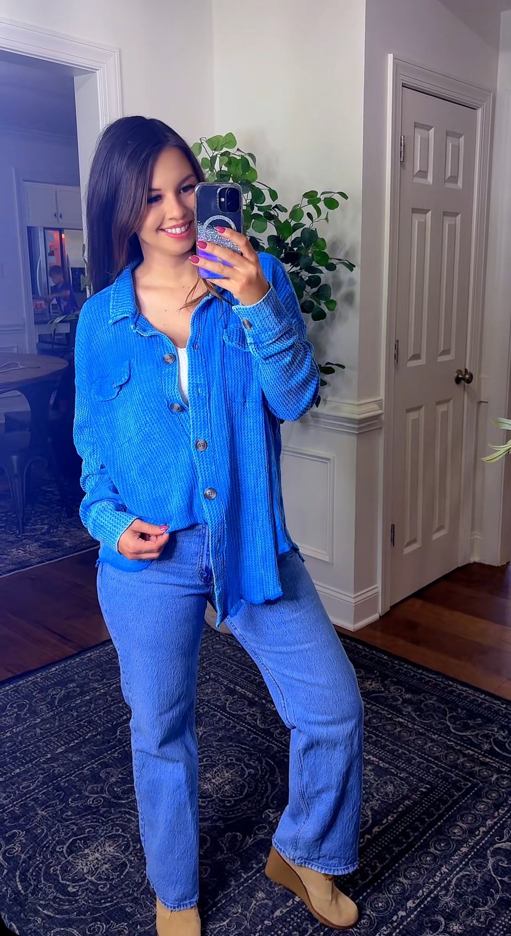 Too Blue For You Button Up