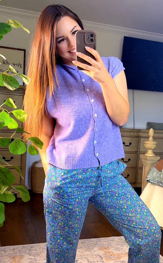 Lavender Piper Vest Cardigan