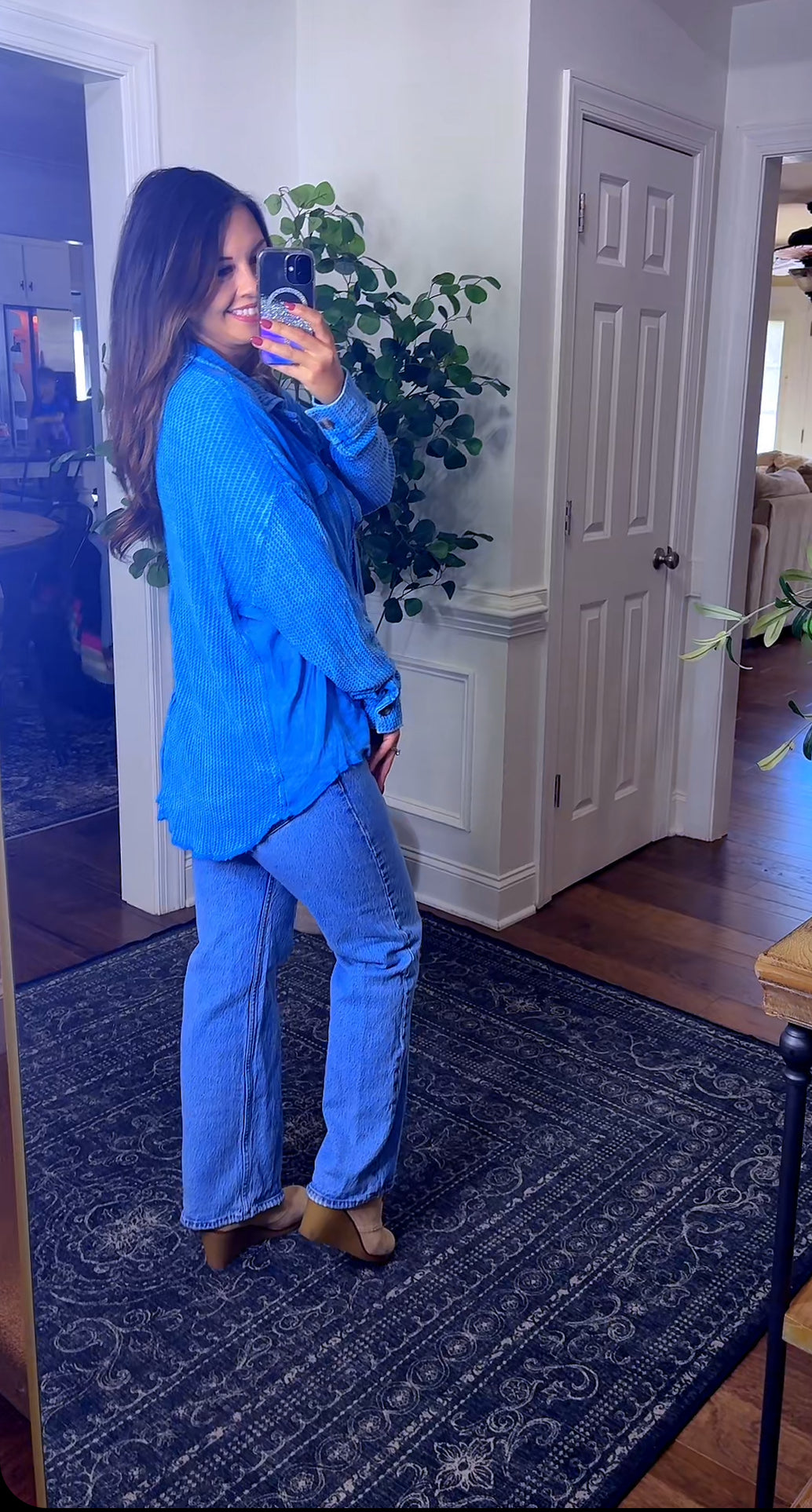 Too Blue For You Button Up