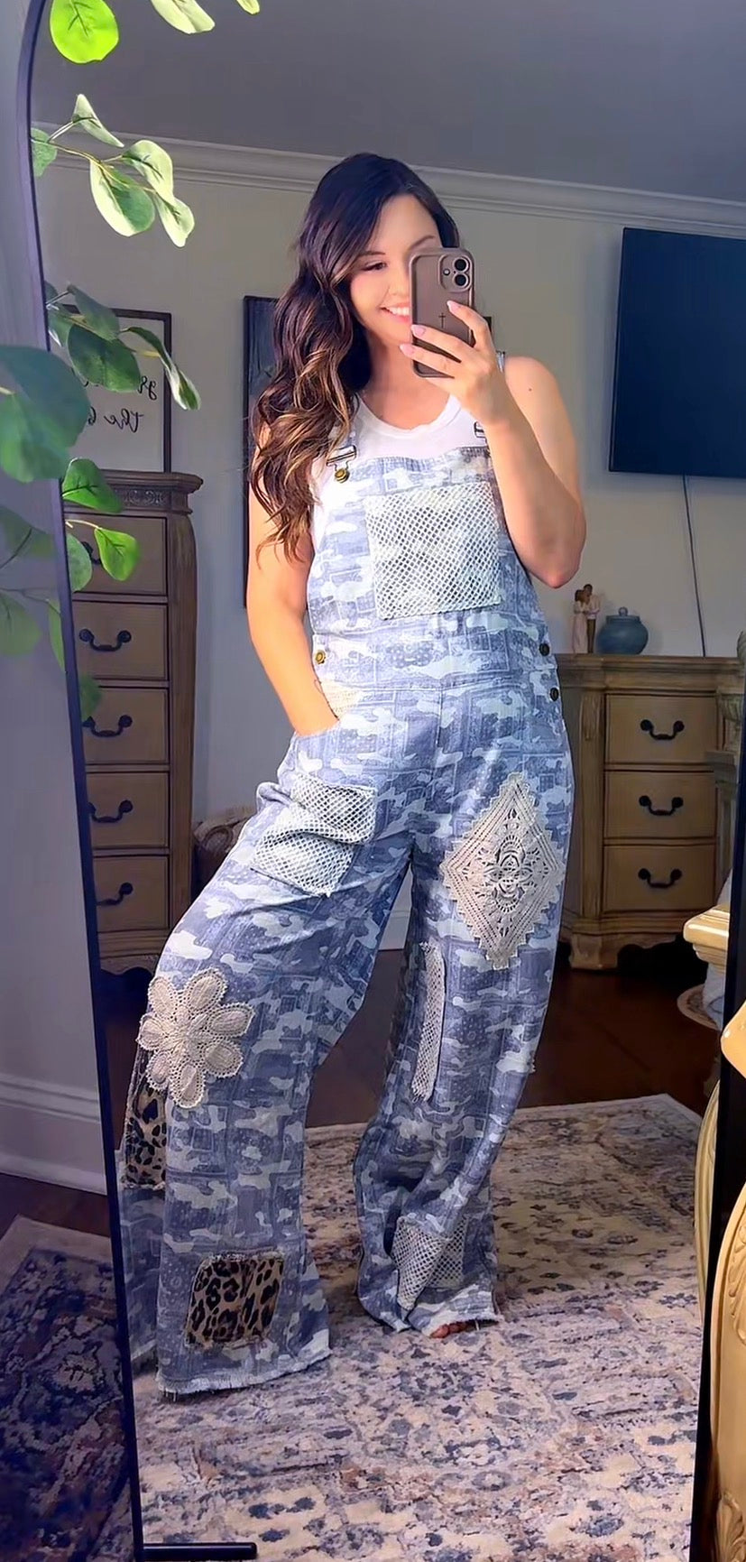 Almond Camo POL Overalls
