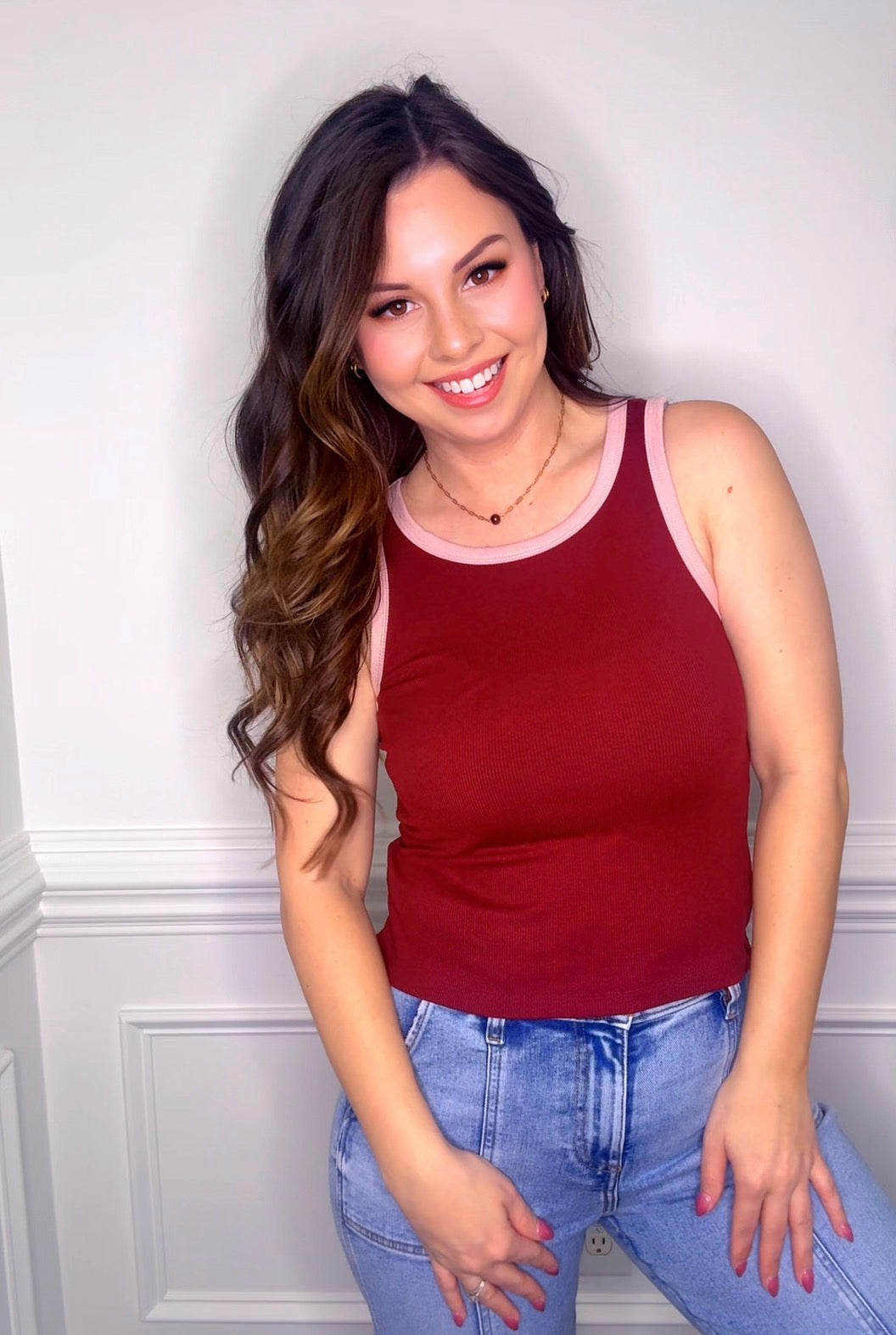 Red and Pink Tank *Final Sale* *Nonrefundable*
