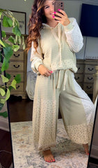 Patchwork wide-leg pants