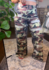 POL Camo with Floral Embroidery Pants