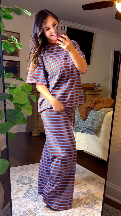 Things Between Brown and Blue Stripe Set