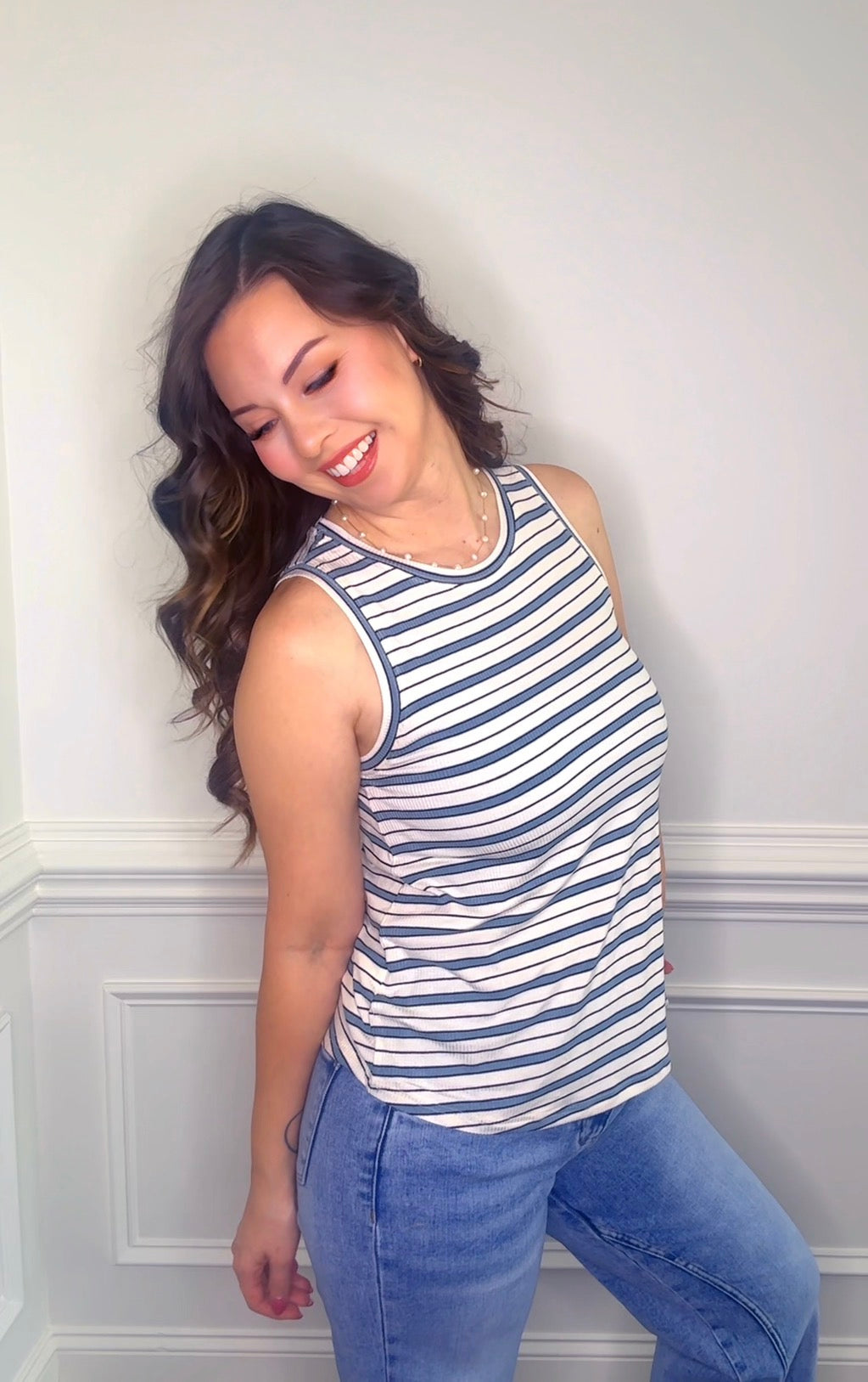Blue Striped Tank *Final Sale* *Nonfundable*