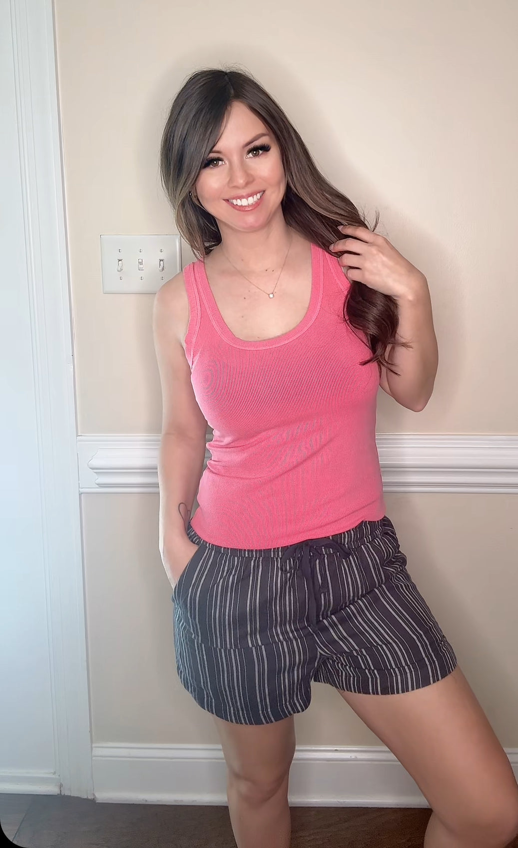 Striped Linen Shorts