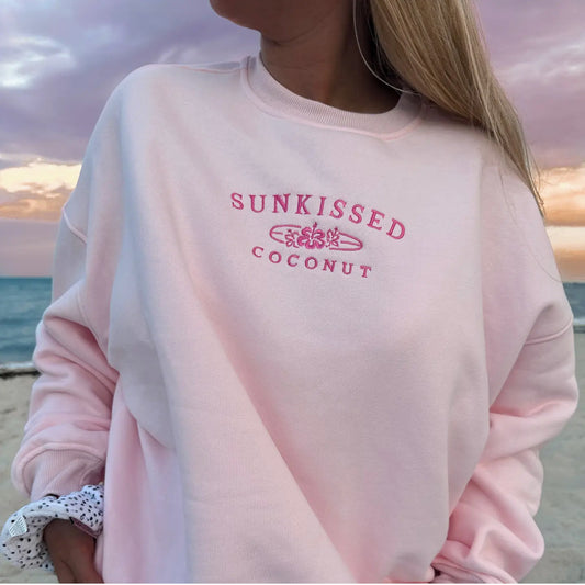 Pink Embroidered Sweatshirt